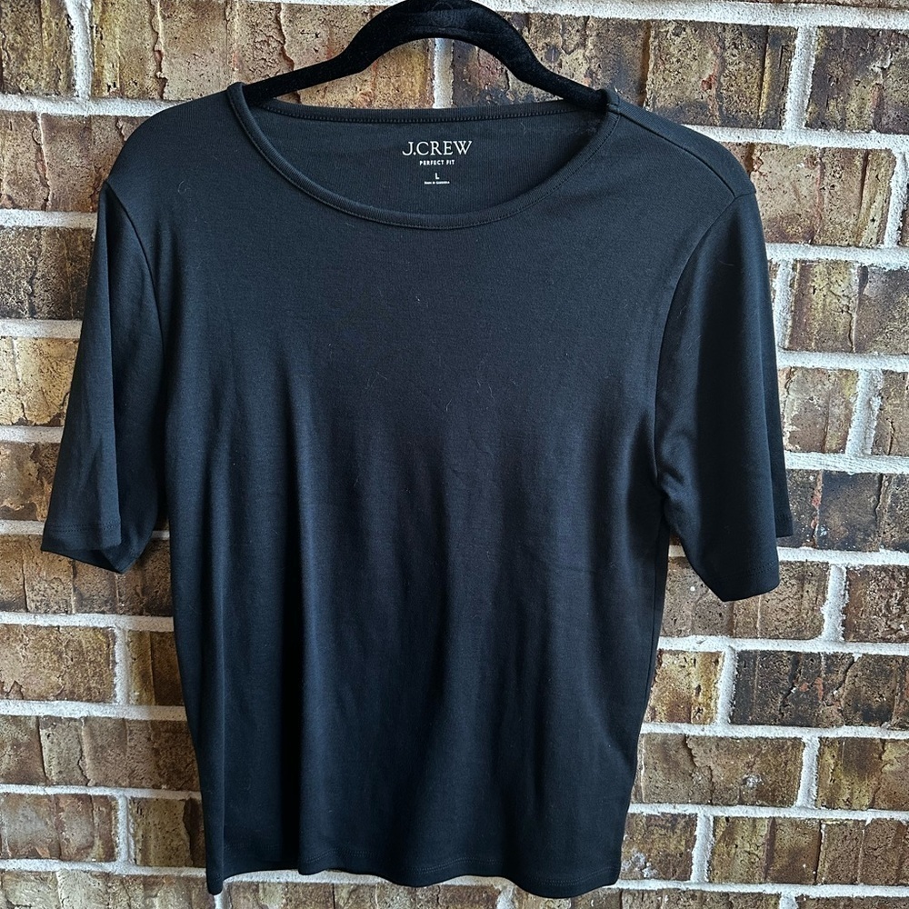 J. Crew Black Short Sleeve Blouse